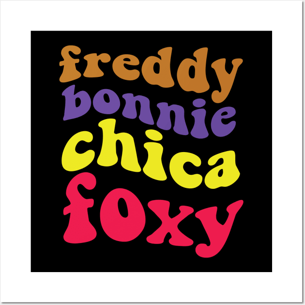 Freddy Bonnie Chica Foxy FNAF Wall Art by Violet Ray Design